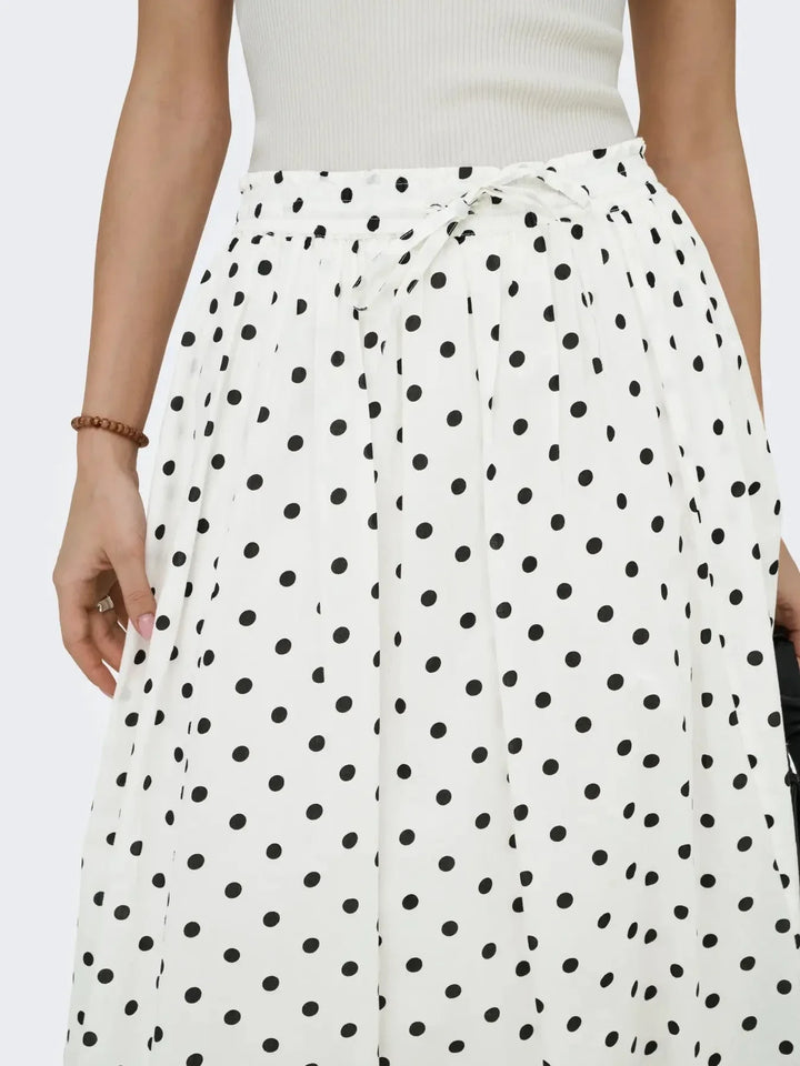 JDY - Jdydiego Maxi Skirt - 5040496 Cloud Dancer Black Dot Nederdele 