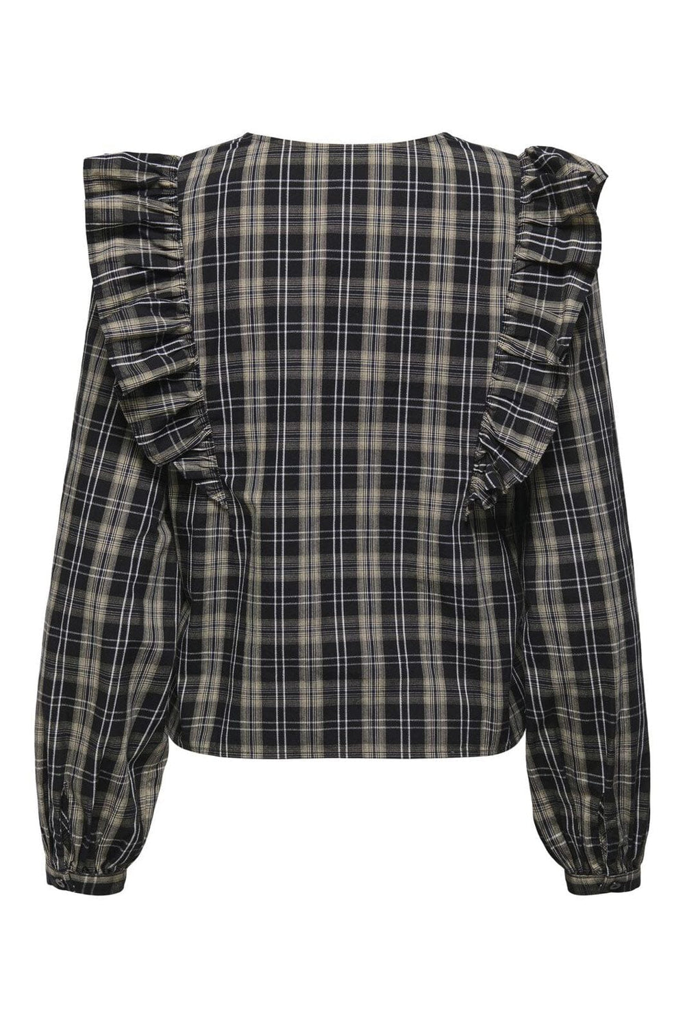 JDY - Jdydolly L/S Check Top - 4875150 Birch Black & Total Eclipse