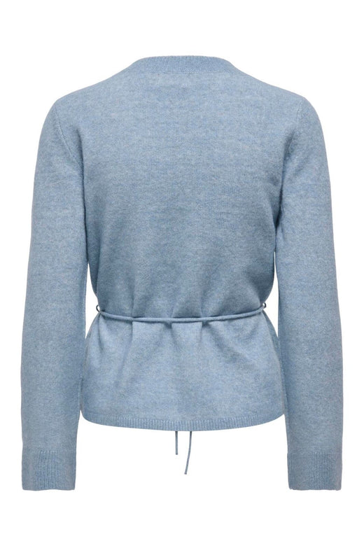 JDY - Jdyelsa Life L/S On Tie Waist Pullov Knt - 5043367 Windward Blue W. White Melange
