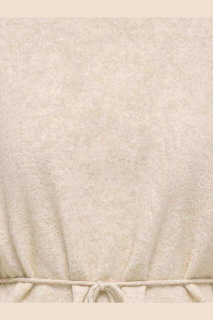JDY - Jdyelsa Life L/S On Tie Waist Pullov Knt - 5104896 Oatmeal W. White Melange