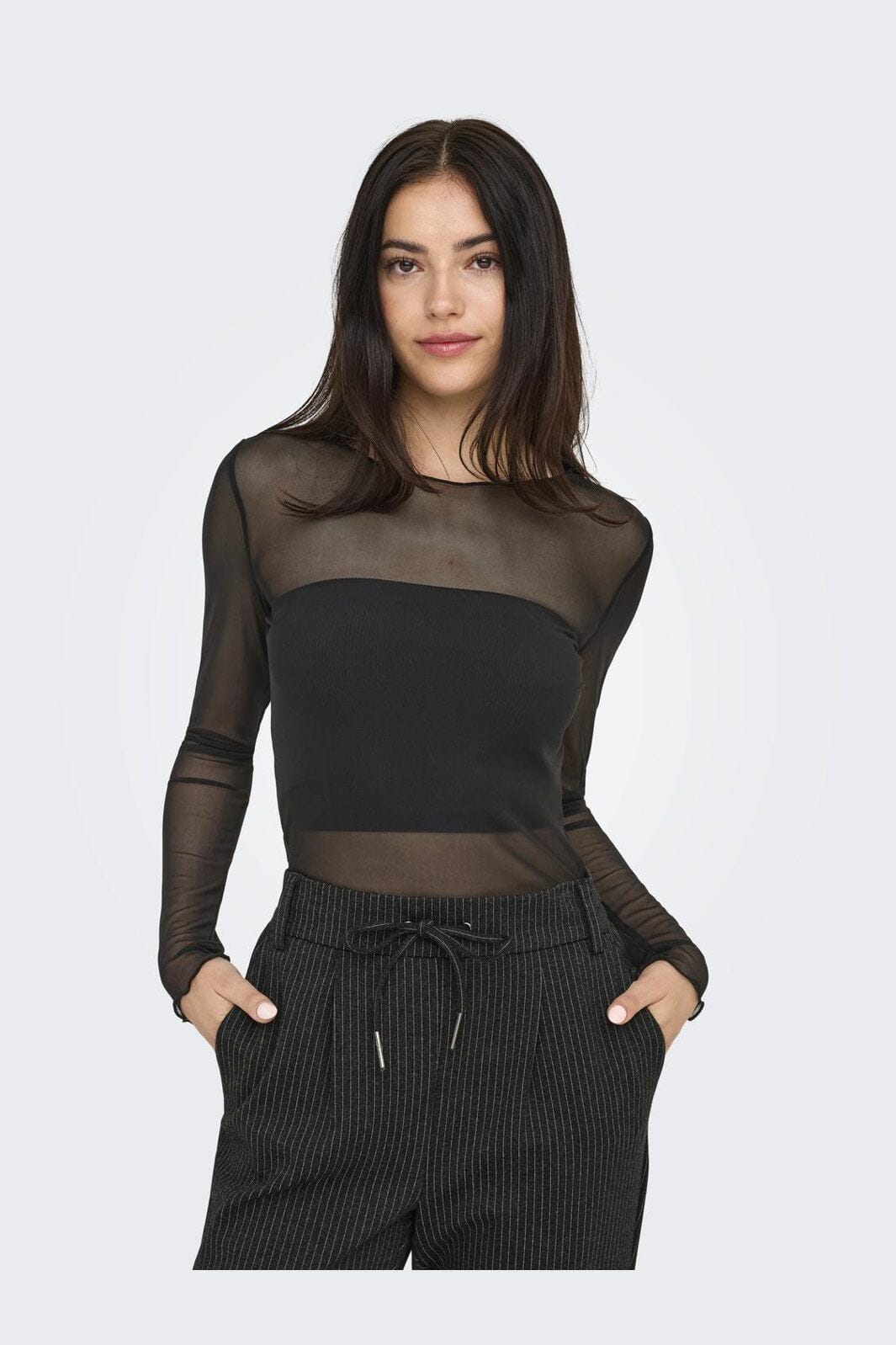 JDY - Jdyelsa New L/S O Neck Top - 4839452 Black