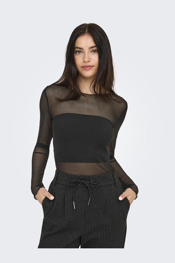 JDY - Jdyelsa New L/S O Neck Top - 4839452 Black