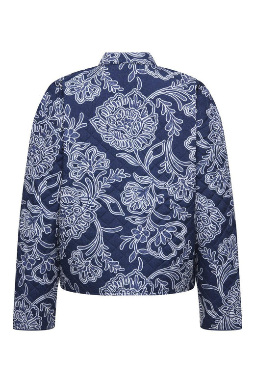 JDY - Jdyfia L/S Quilt Shacket - 4971488 Dark Blue Denim 13-01-26 Patriot Blue Flower