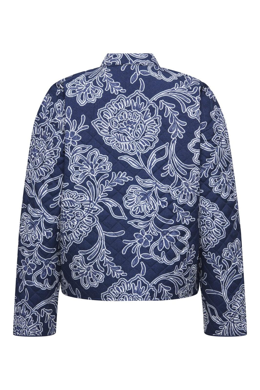 JDY - Jdyfia L/S Quilt Shacket - 4971488 Dark Blue Denim 13-01-26 Patriot Blue Flower