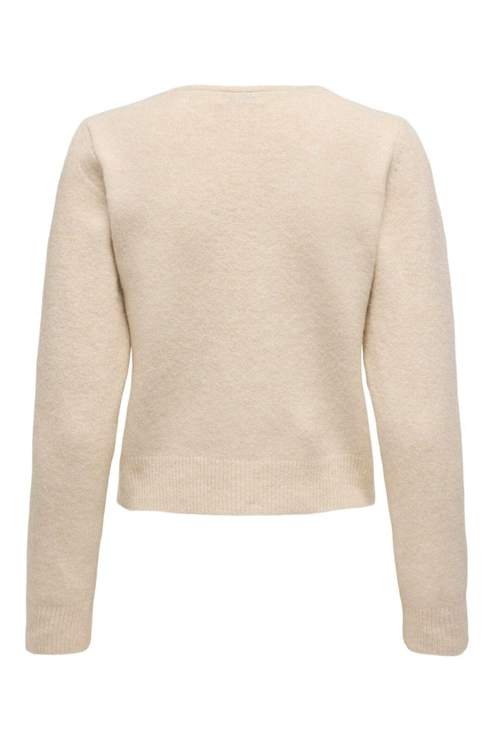 JDY - Jdyfrancie L/S V-Neck Cardigan Knt - 4651936 Birch W. Pearl Button