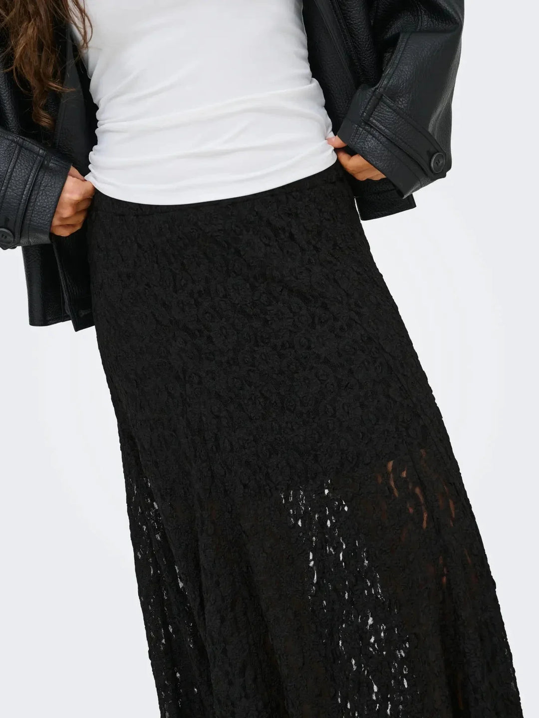 JDY - Jdygallas Long Lace Skirt - 5047422 Black Nederdele 