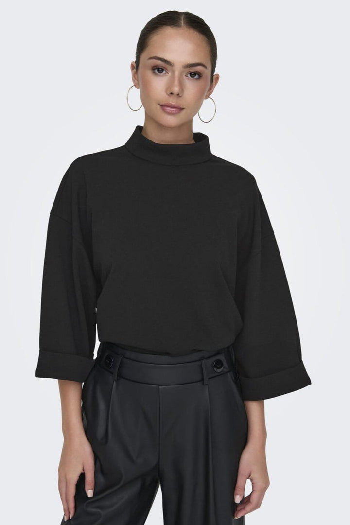 JDY - Jdygeggo Life 3/4 Highneck Top Dia - 4643579 Black