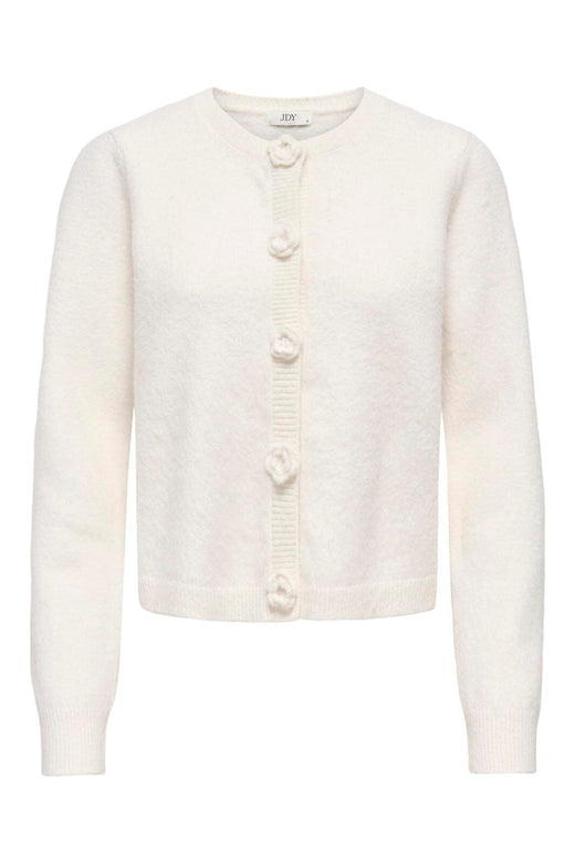 JDY - Jdyhaylee L/S Flower Cardigan Knt - 5025997 Antique White Melange