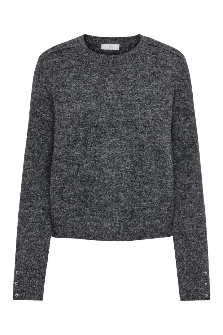 JDY - Jdyhoney Life L/S O-Neck Pullover Knt - 4890689 Dark Grey Melange