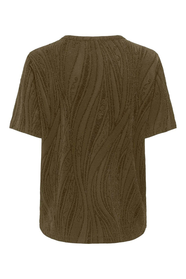 JDY - Jdykiwi S/S O Neck Top - 5173952 Dark Olive Glitter