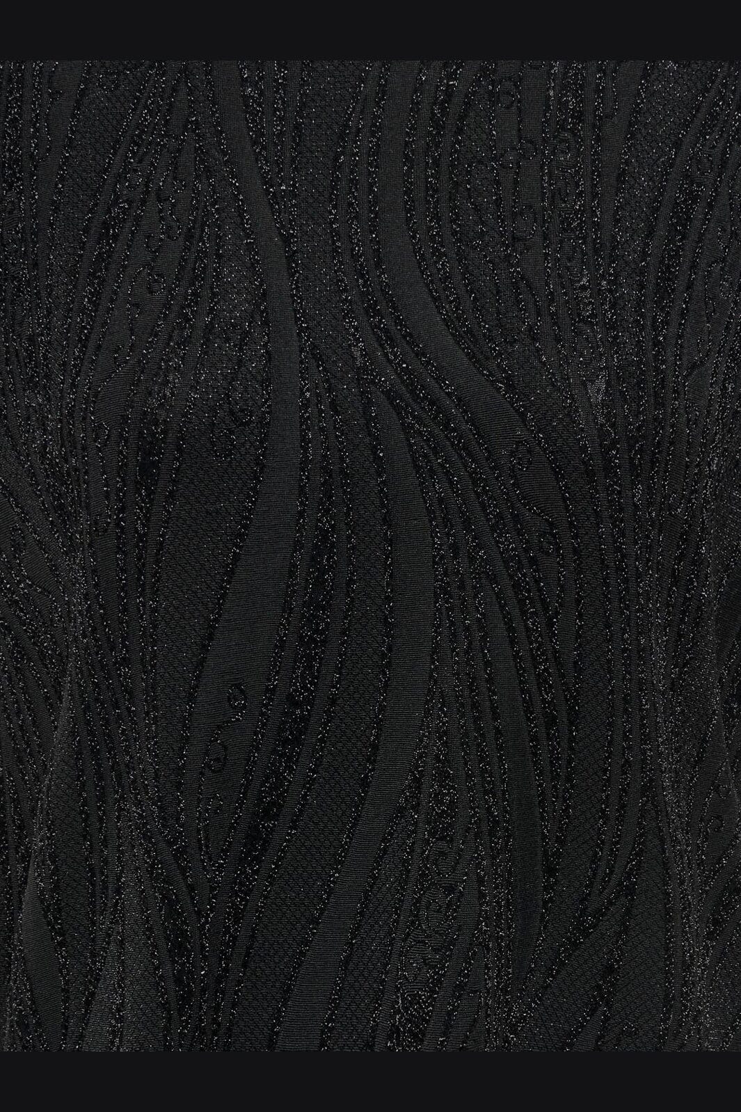JDY - Jdykiwi S/S O Neck Top - 5173953 Black Silver Glitter