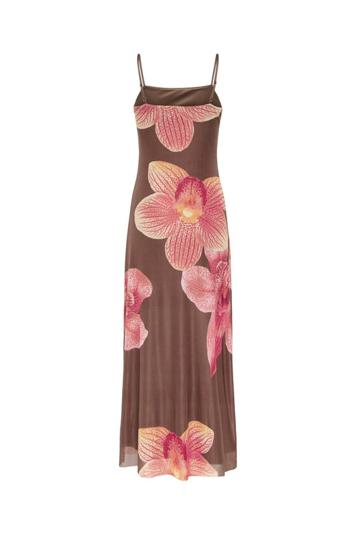 JDY - Jdylea S/L Mesh Dress - 5060708 Bracken Hibiscus Flower