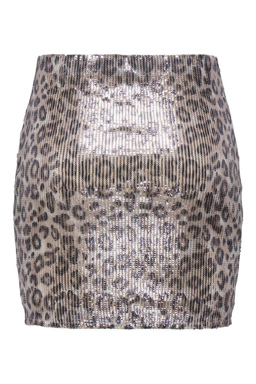 JDY - Jdyleona Sequins Mini Skirt - 4840290 Brown Rice Brown Leo Sequins