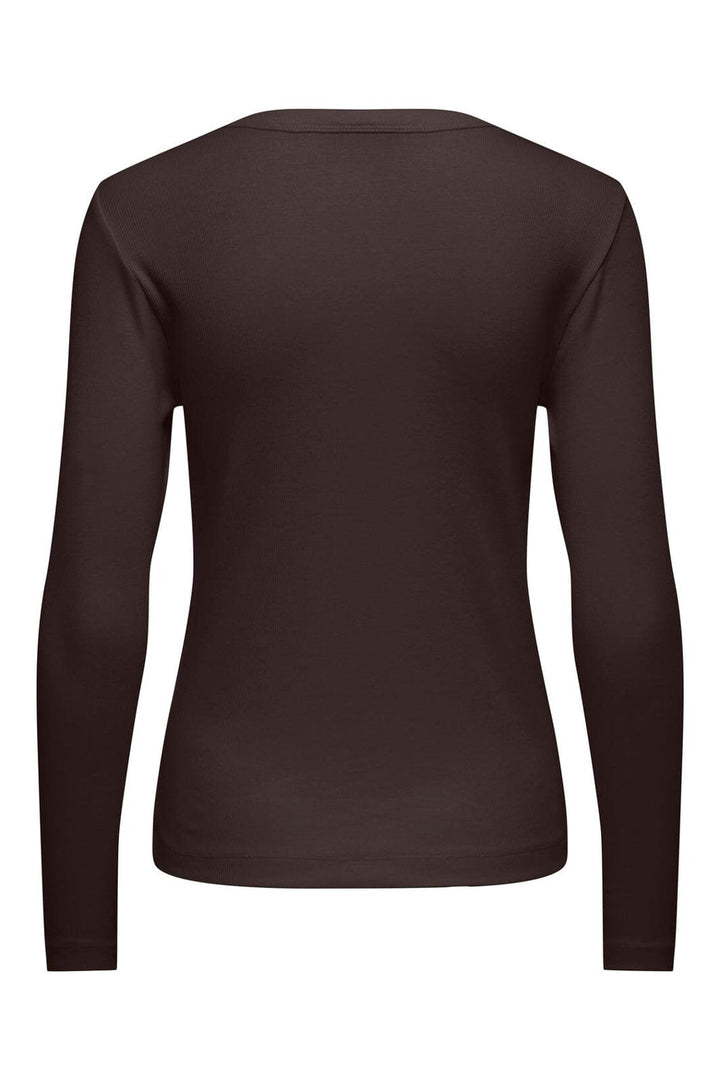 JDY - Jdylucky L/S O Neck New Top - 5129391 Chocolate Torte