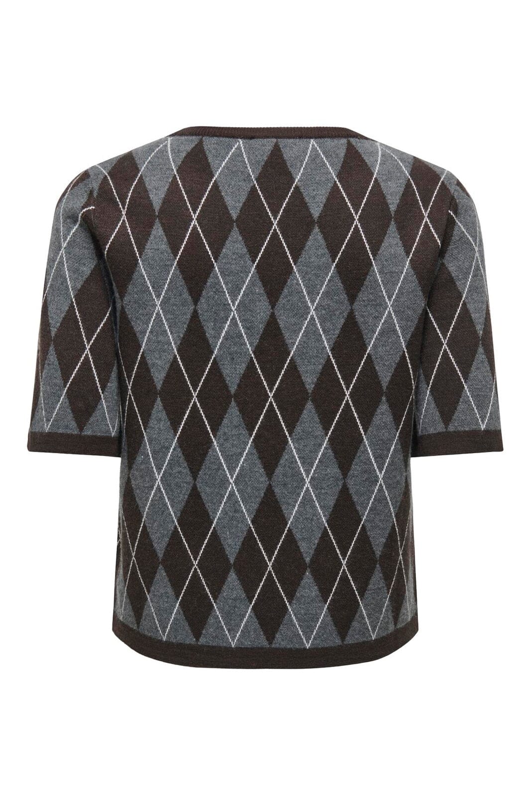 JDY - Jdymaggy S/S Argyle Pullover Knt - 5102815 Dark Grey Melange Chocolate Torte & Cd
