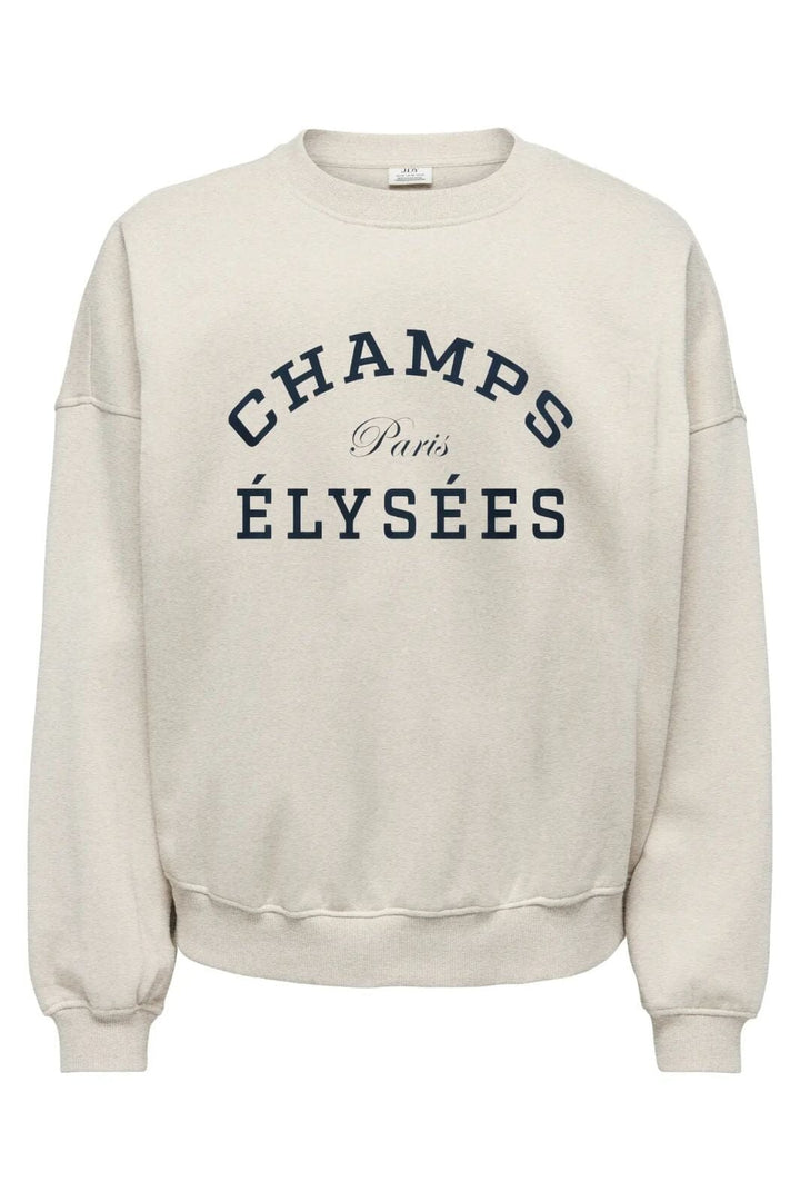 JDY - Jdymesa Life L/S O-Nk Emb Sweat - 5077291 Oatmeal Sky Captain Champs Sweatshirts 