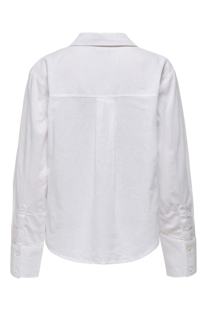JDY - Jdymila L/S Loose Linen Shirt - 4744312 Cloud Dancer