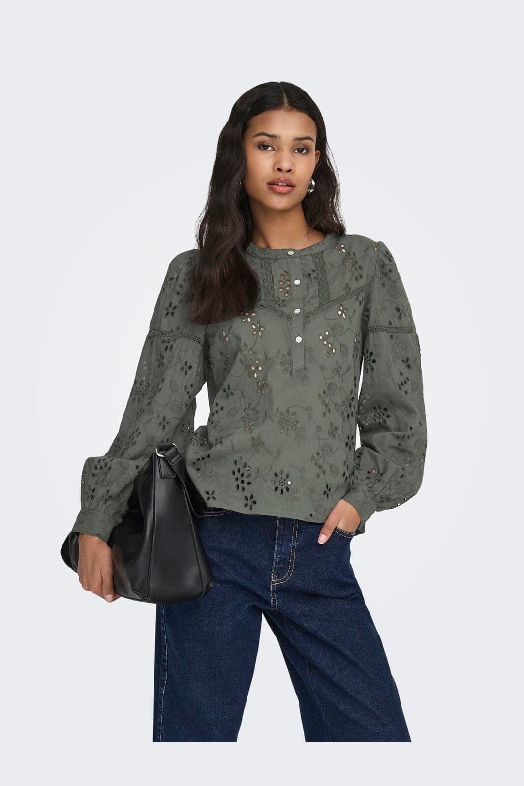 JDY - Jdymille L/S Anglaise Top - 5035195 Kambaba