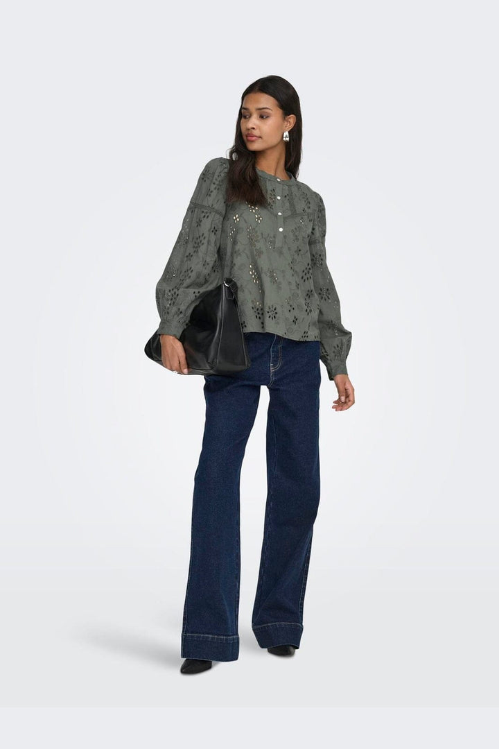 JDY - Jdymille L/S Anglaise Top - 5035195 Kambaba