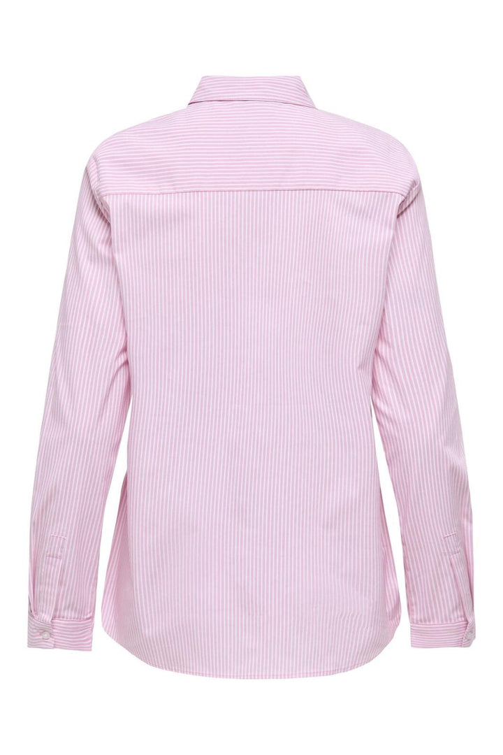 JDY - Jdymio L/S Embroidery Shirt - 4957239 Shocking Pink Small White - Teddy Embr