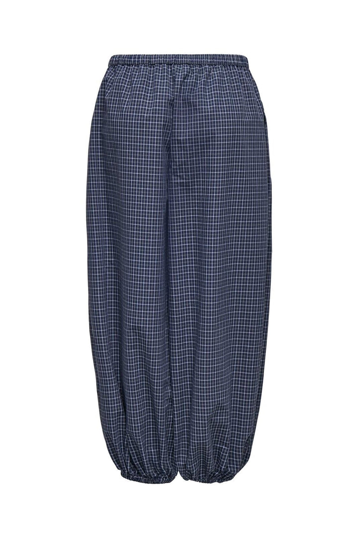 JDY - Jdypeggy Check Loose Pant - 5181641 Navy Blazer Cloud Dancer