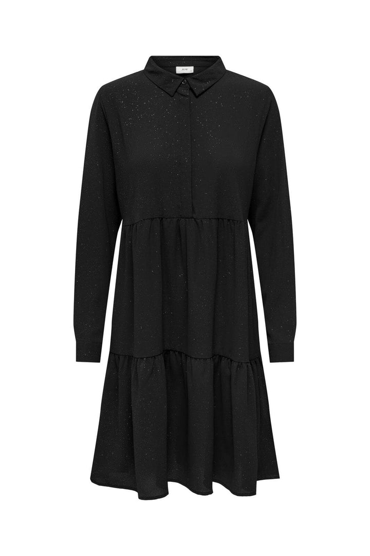 JDY - Jdypiper L/S Foil Shirt Dress - 4400726 Black Foil