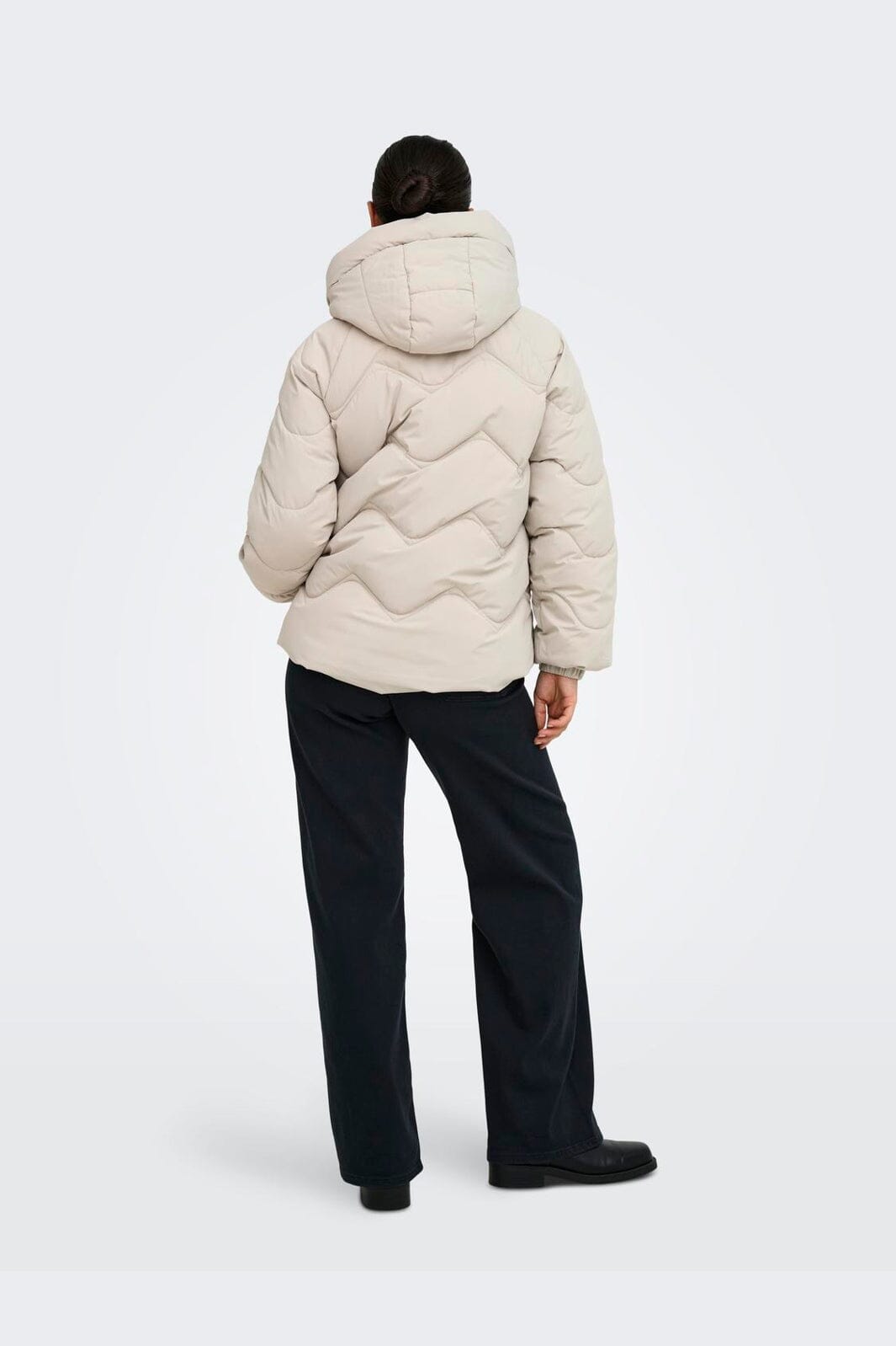 JDY - Jdypower Short Hood Puffer Hab - 5040844 Silver Lining