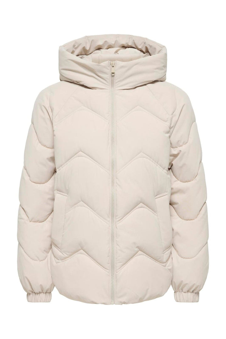 JDY - Jdypower Short Hood Puffer Hab - 5040844 Silver Lining