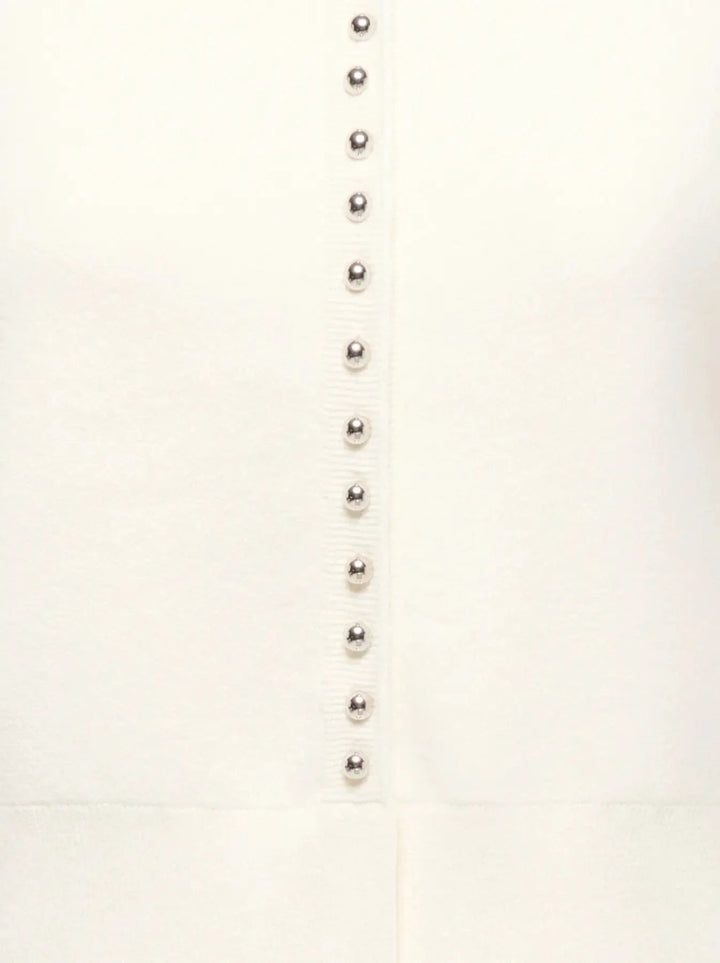 JDY - Jdyprime Life L/S O-Neck Button Card Knt - 5020623 Cloud Dancer Strikbluser 