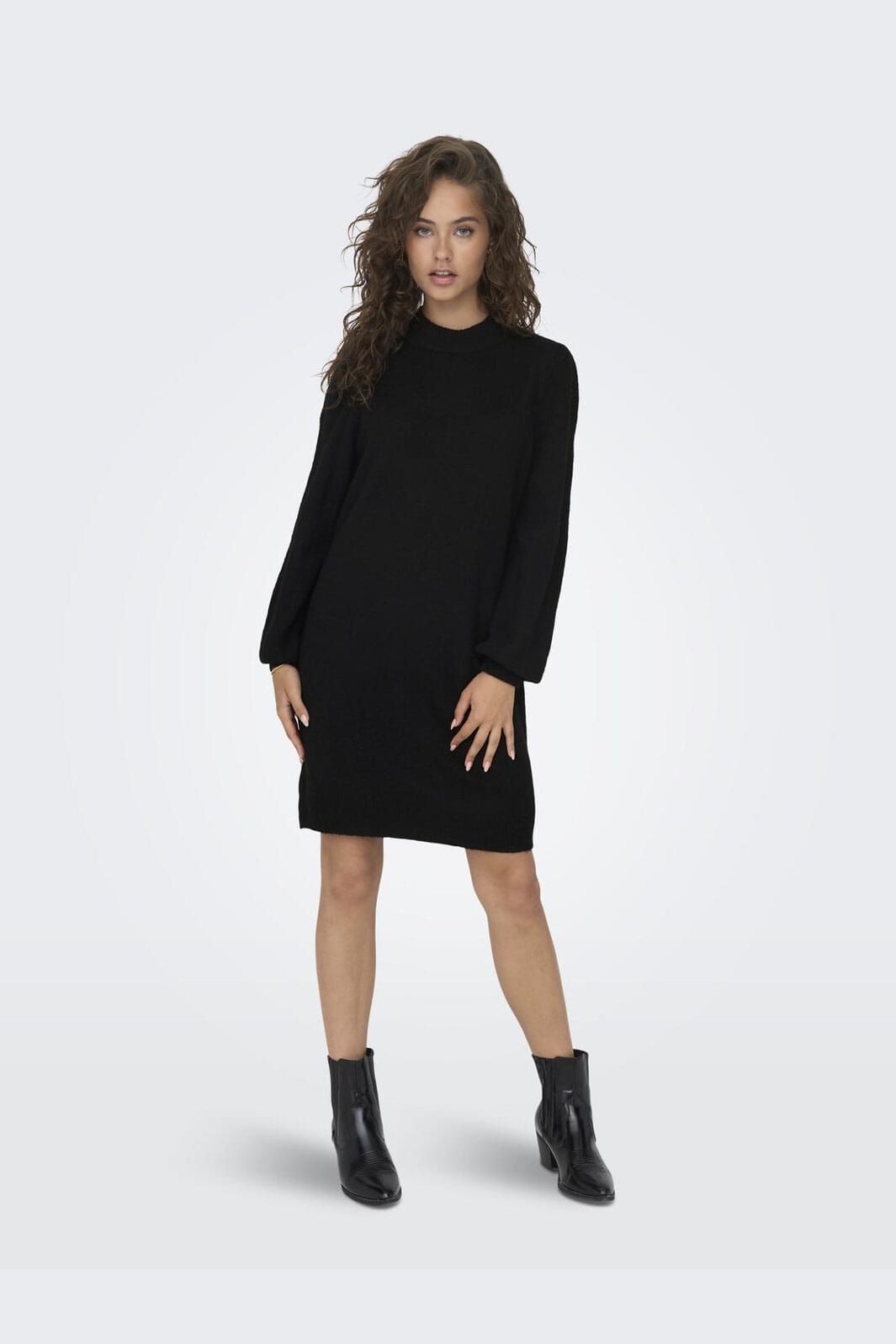 JDY - Jdyrue Life L/S High Neck Dress Knt - 3764537 Black