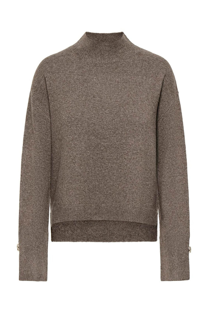 JDY - Jdysabrina L/S Hn Detail Pullov Knt - 5111246 Falcon Melange