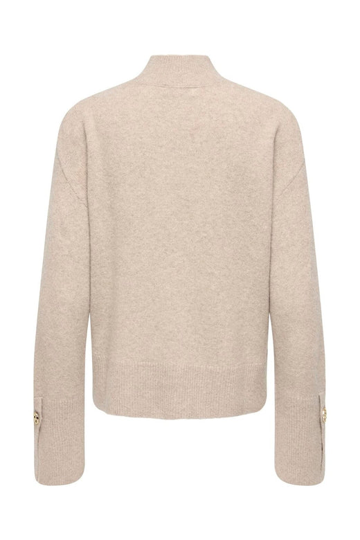 JDY - Jdysabrina L/S Hn Detail Pullov Knt - 5174130 Natural Melange