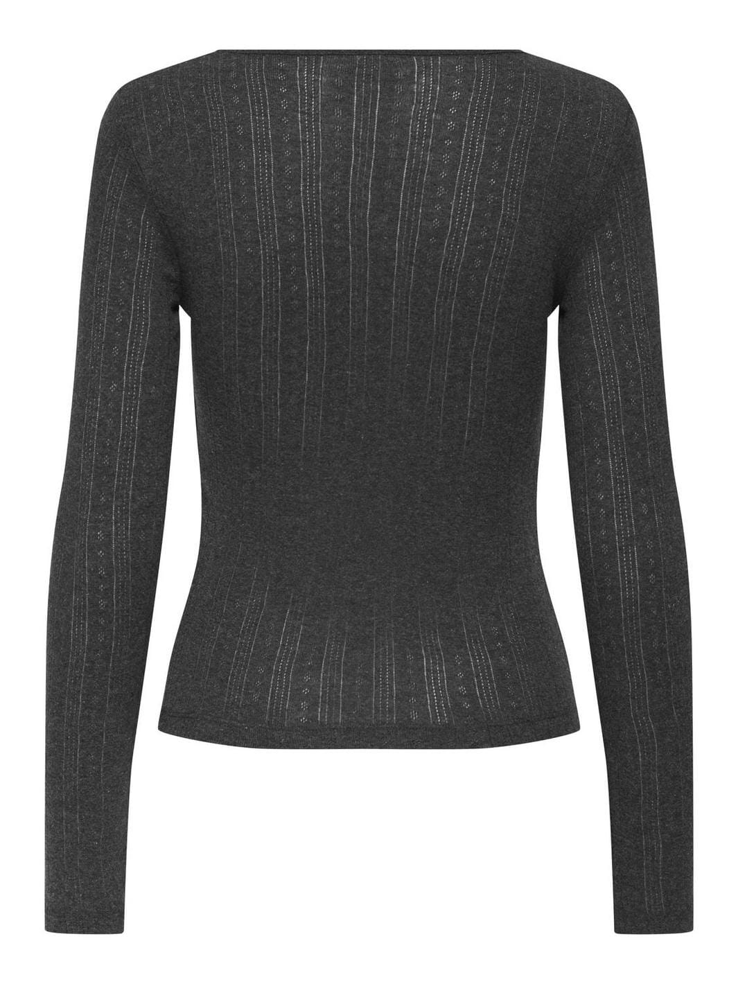 JDY - Jdysalsa Mia Life L/S O Neck Top Dia - 4845547 Dark Grey Melange