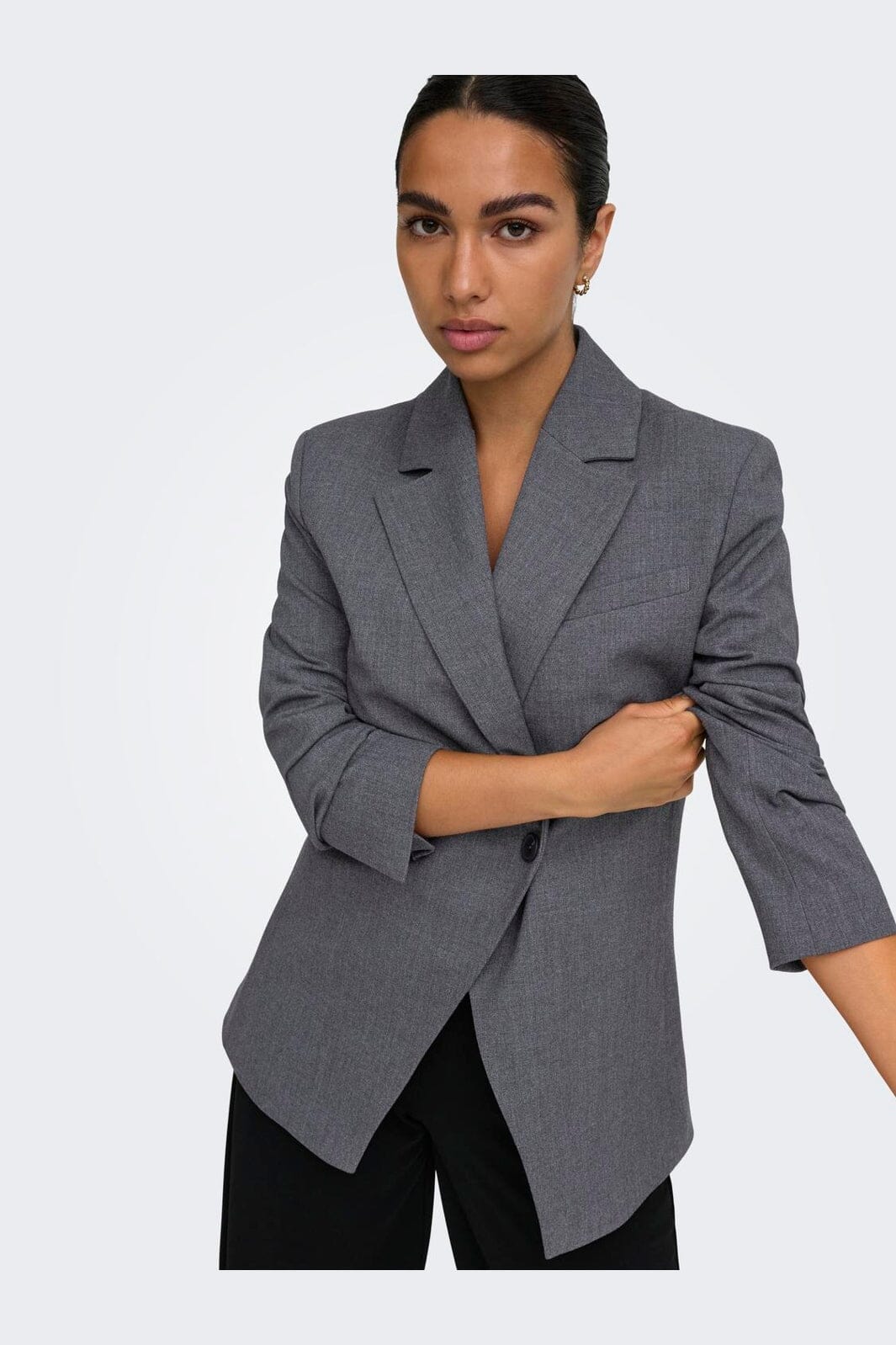 JDY - Jdyvalerie L/S Fitted Blazer - 5082542 Dark Grey Melange