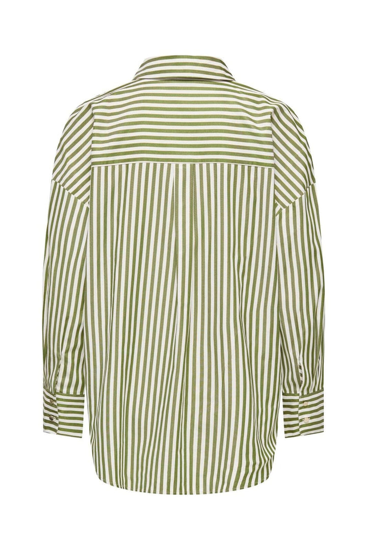 JDY - Jdyvesper L/S Lurex Shirt - 5192385 Cloud Dancer Sphagnum & Gold Lurex
