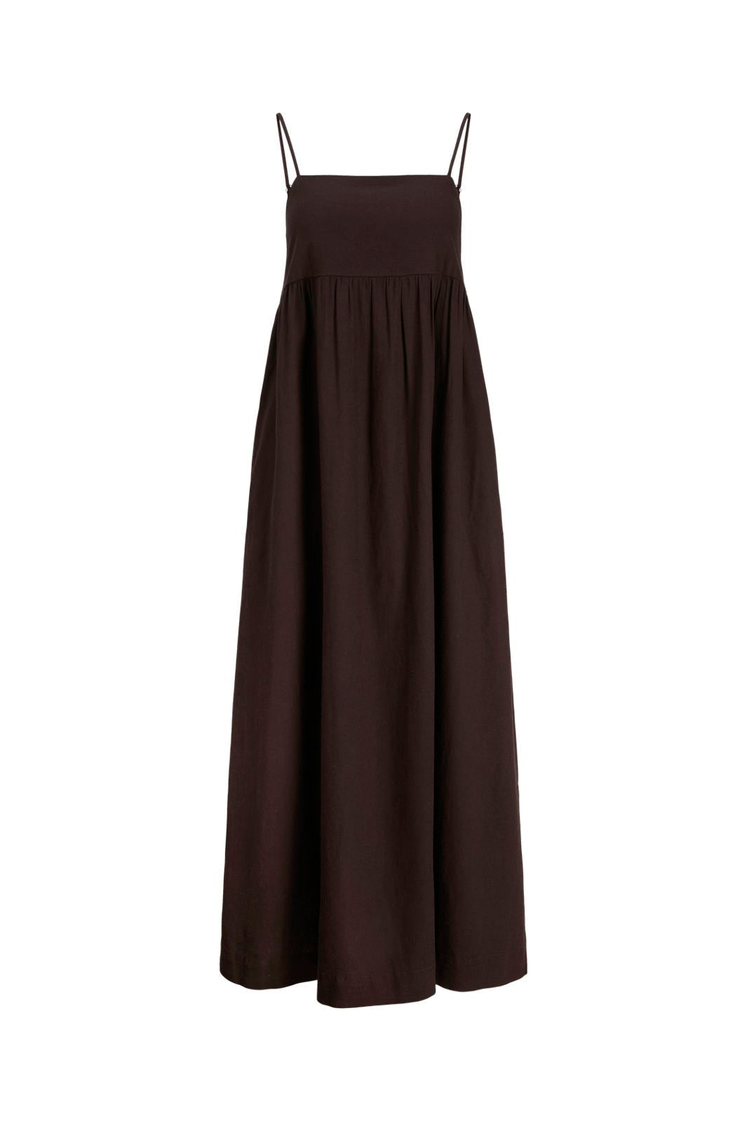 Jjxx - Jxalmira Linen Blend Long Dress - 4906548 Seal Brown