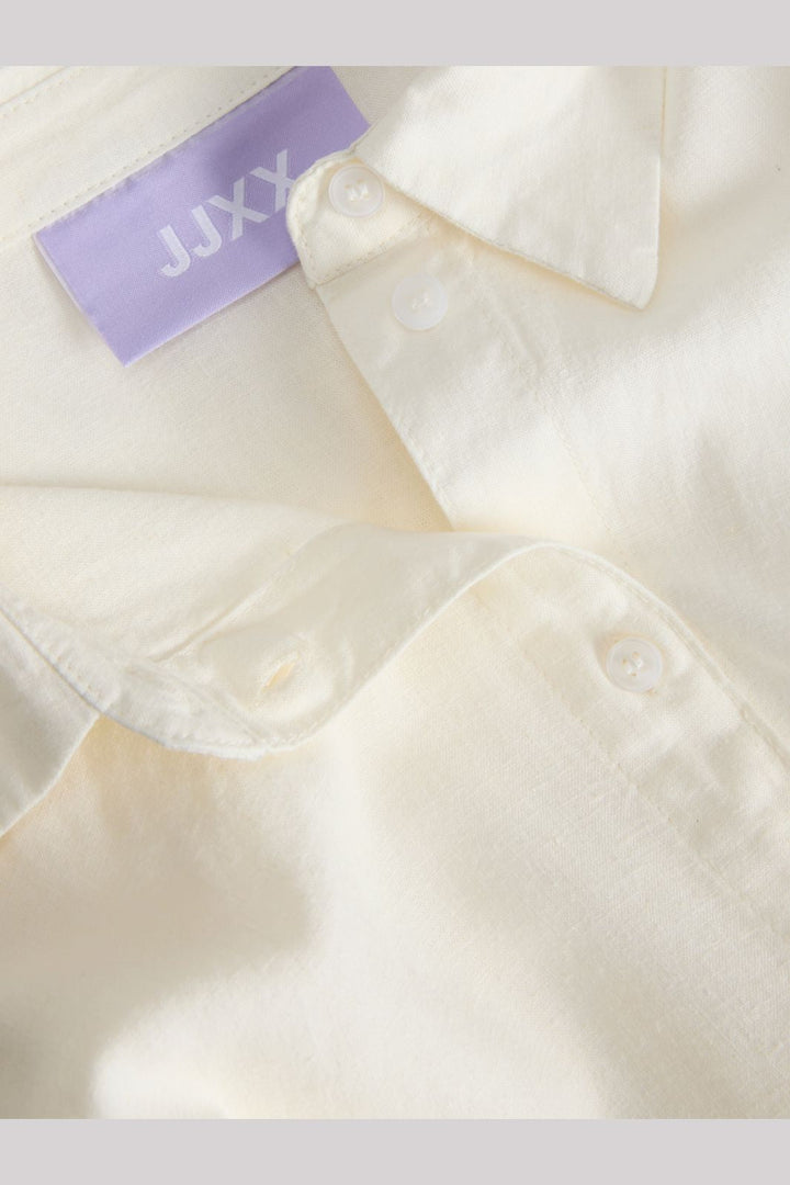 Jjxx - Jxalmira Linen Blend Ls Shirt Ln - 4906558 Blanc De Blanc