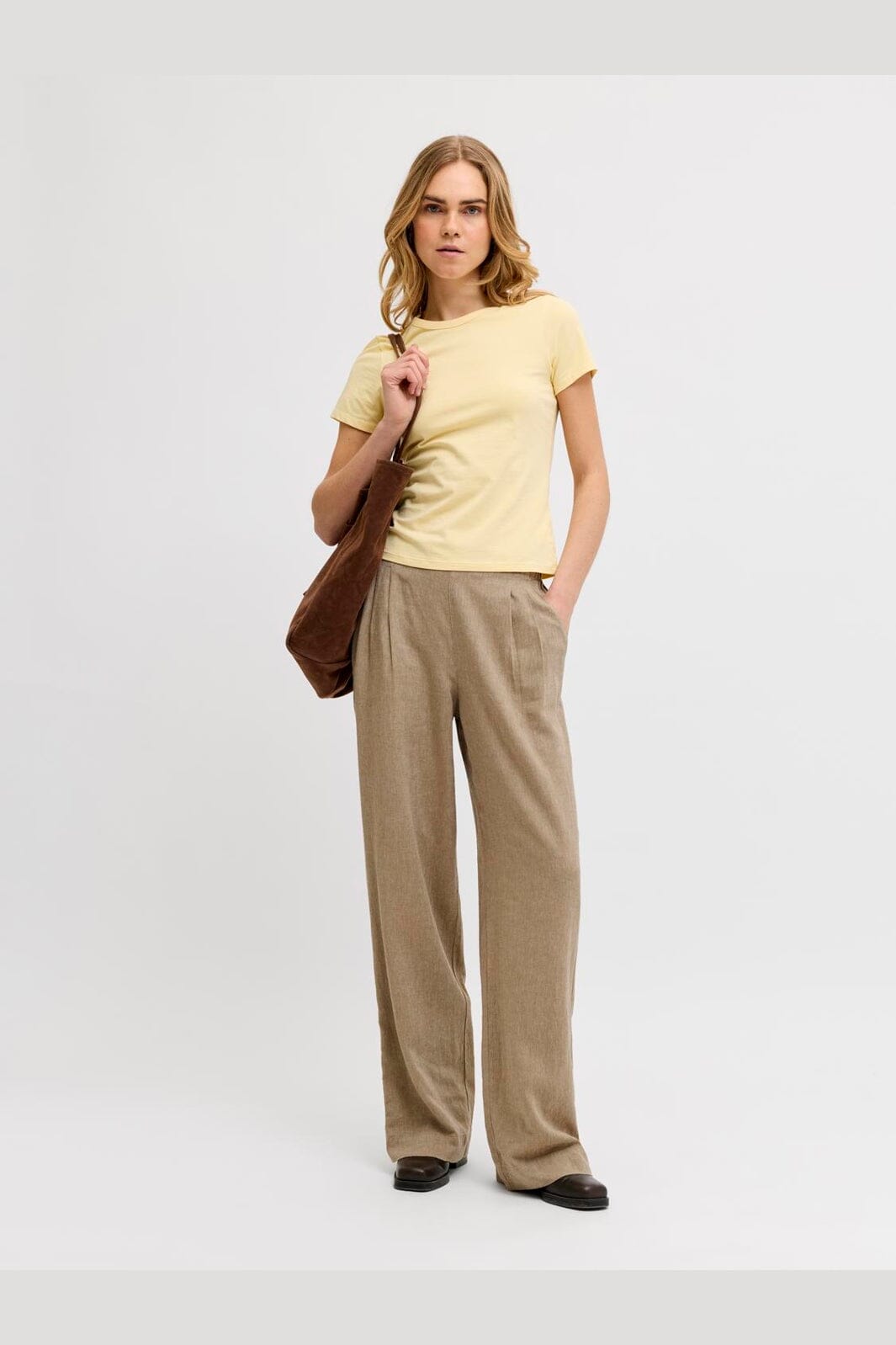 Jjxx - Jxalmira Linen Blend Pant Ln - 4919742 Silver Mink