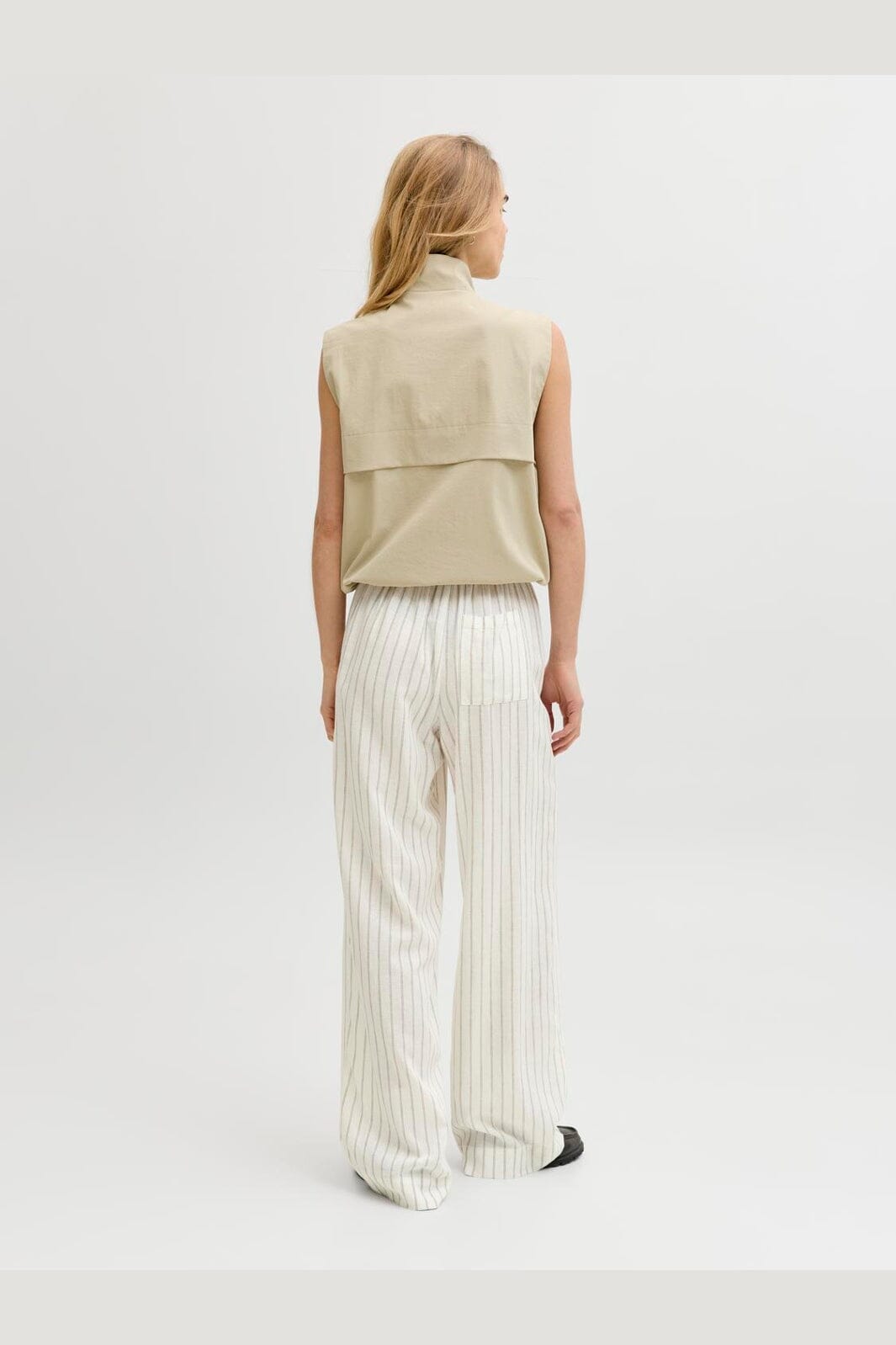 Jjxx - Jxalmira Linen Blend Pant Ln - 4919744 Blanc De Blanc Silver Mink