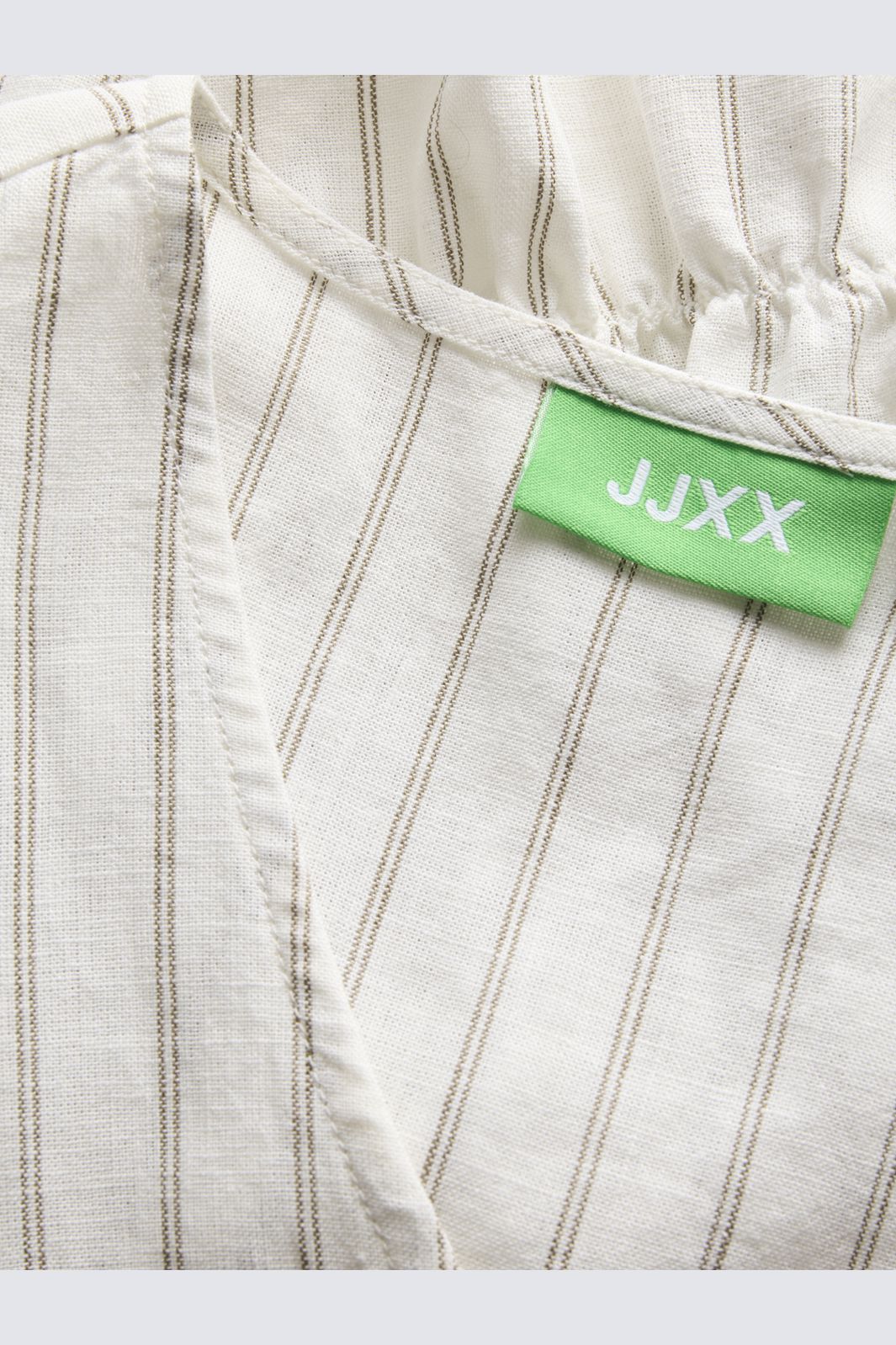 Jjxx - Jxalmira Linen Blend Tie Sl Top Ln - 4975432 Blanc De Blanc Silver Mink