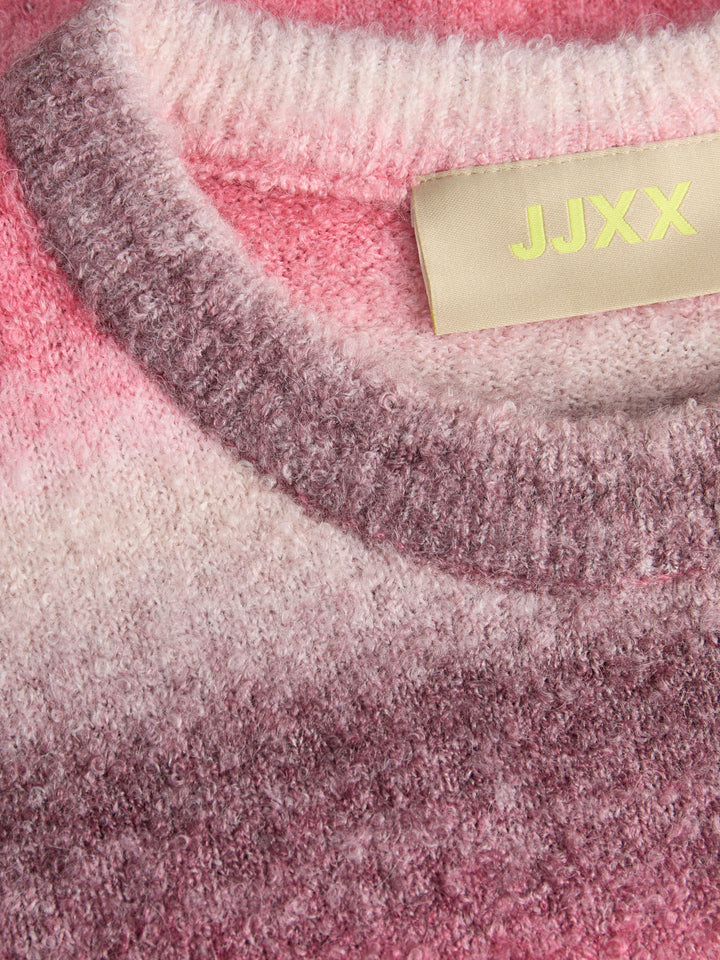 Jjxx - Jxamira Crew Neck Knit Ln - 4844635 Barberry /Space Dye Strikbluser 