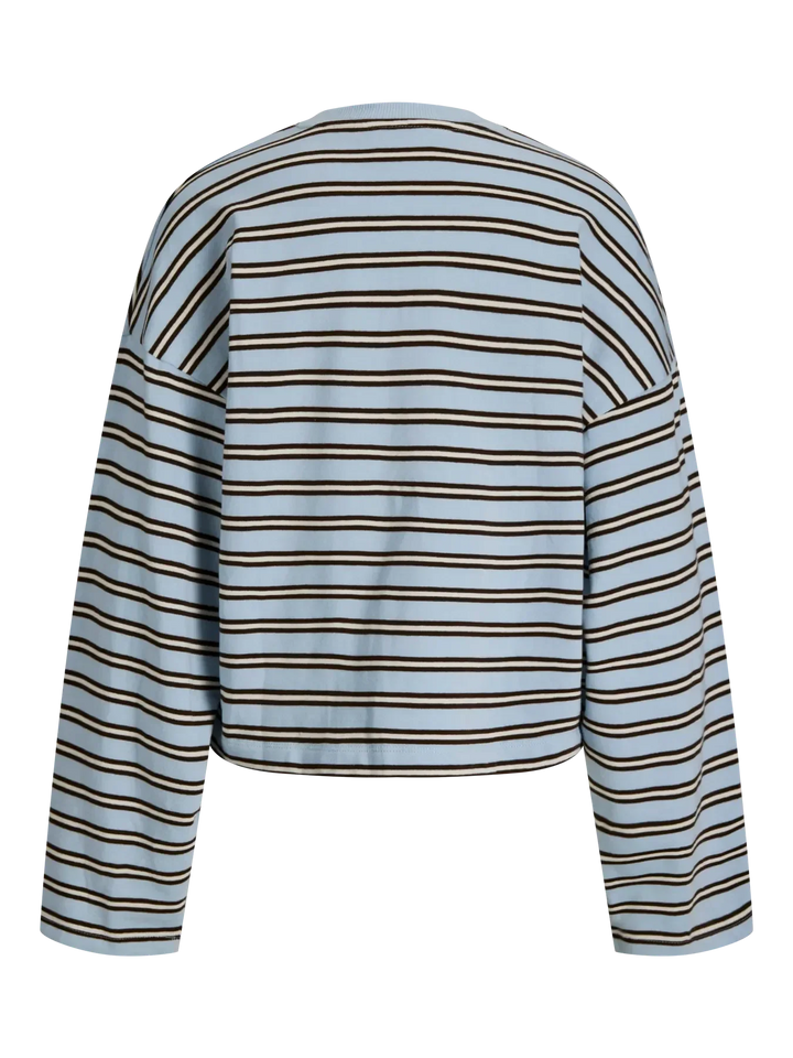 Jjxx - Jxbillie Loose Ls Stripe Sweat Swt - 5093801 Skyway Vanilla Ice/Demitasse Bluser 