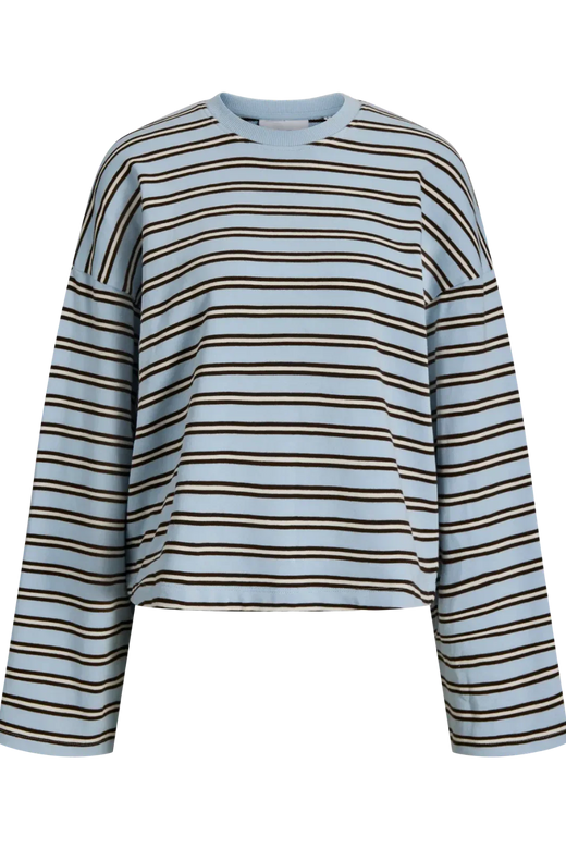 Jjxx - Jxbillie Loose Ls Stripe Sweat Swt - 5093801 Skyway Vanilla Ice/Demitasse Bluser 