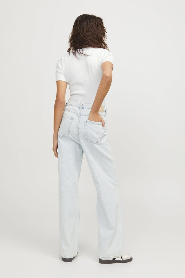 Jjxx - Jxfrankie Str Ss Rib Tee - 4244251 Bright White