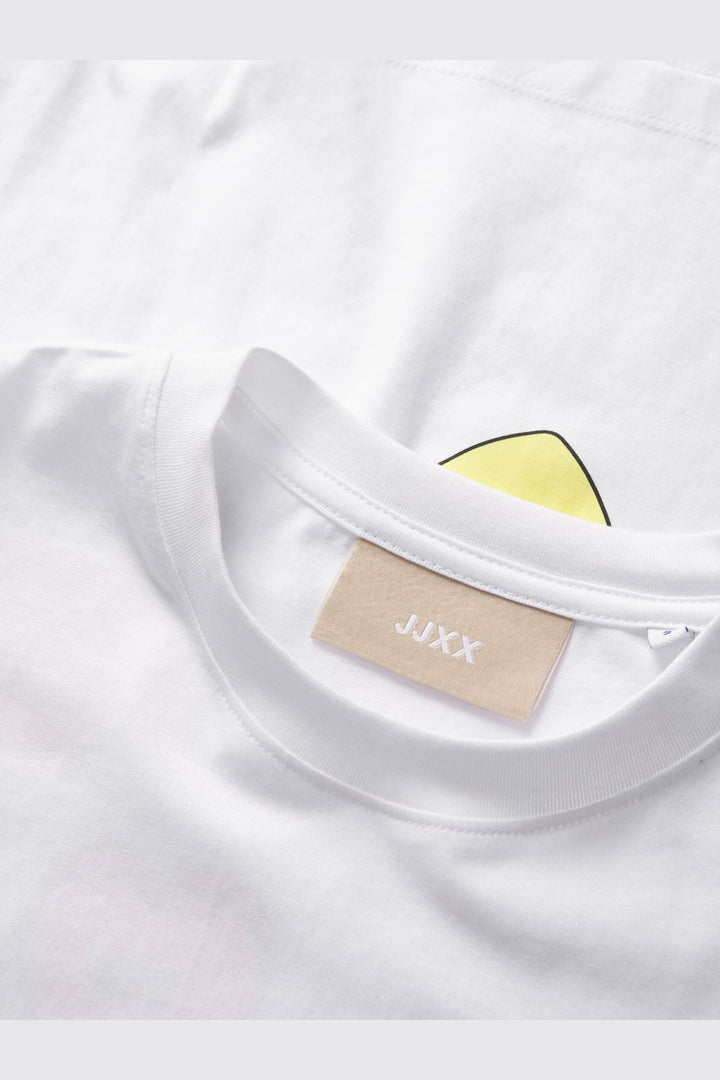 Jjxx - Jxfriendly Loose Ss Tee Tg - 4851555 Bright White Hearts