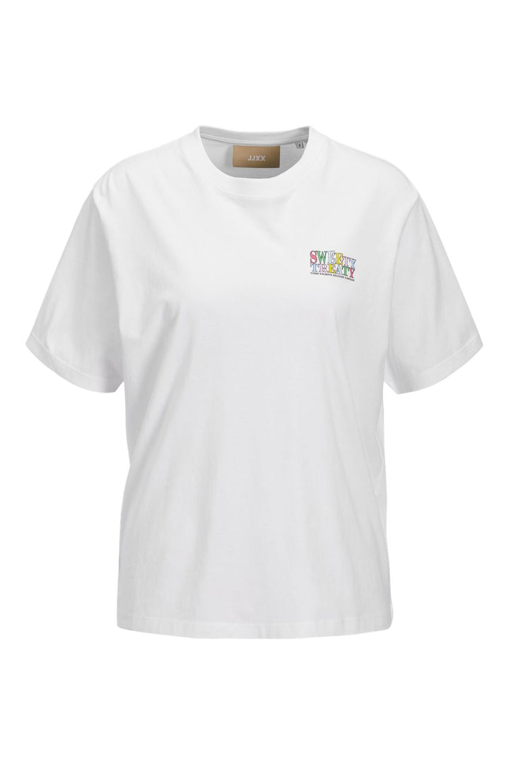Jjxx - Jxfriendly Loose Ss Tee Tg - 4851556 Bright White Sweety Treaty