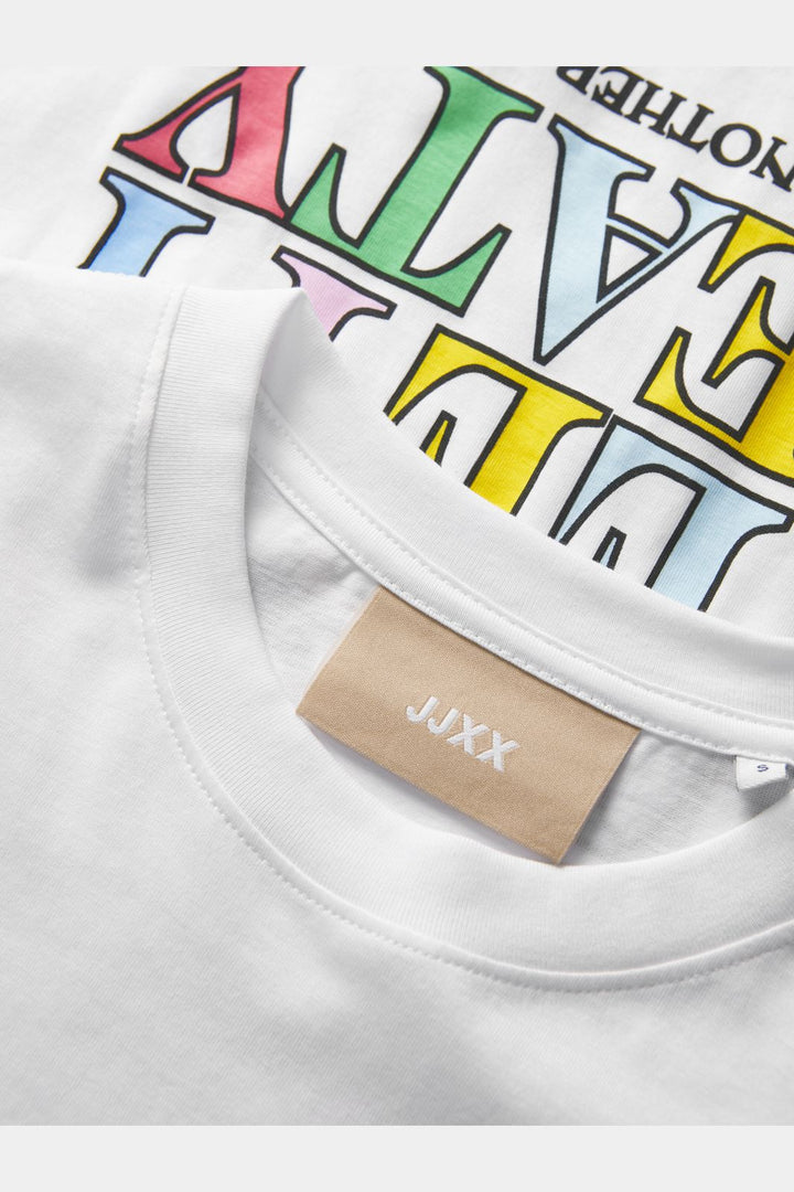 Jjxx - Jxfriendly Loose Ss Tee Tg - 4851556 Bright White Sweety Treaty