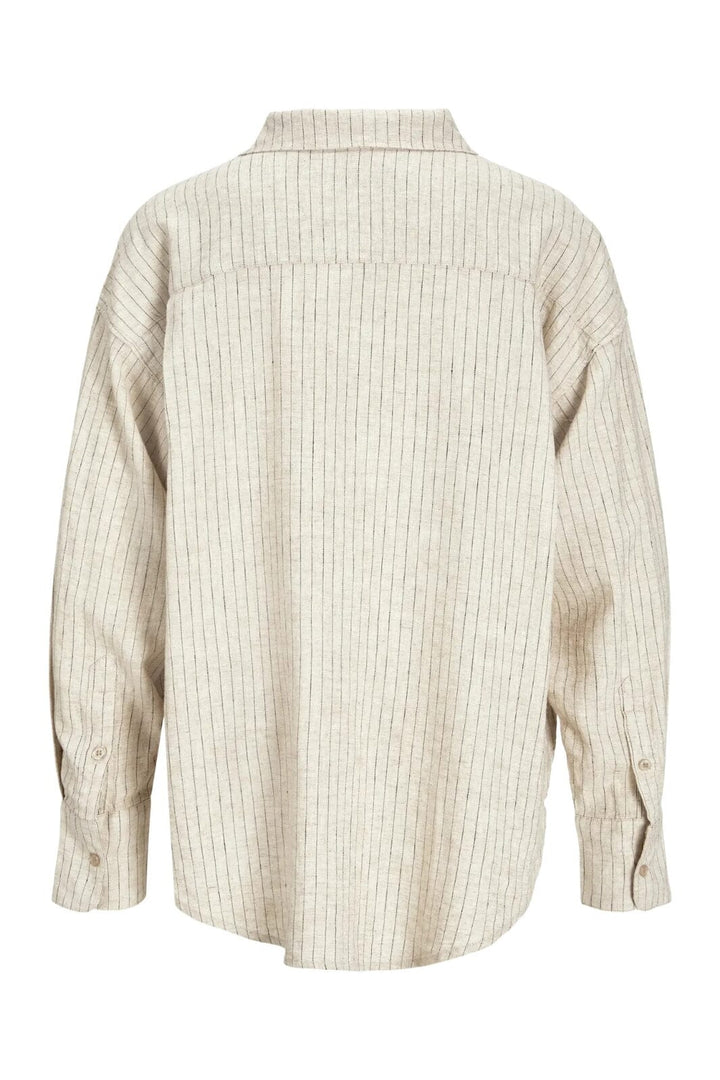 Jjxx - Jxjamie Breeze Summer Ls Shirt Sn - 4653032 Feather Gray Pinstripe