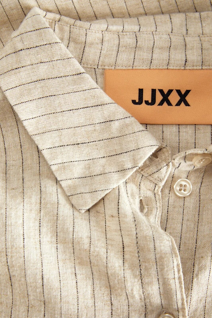Jjxx - Jxjamie Breeze Summer Ls Shirt Sn - 4653032 Feather Gray Pinstripe