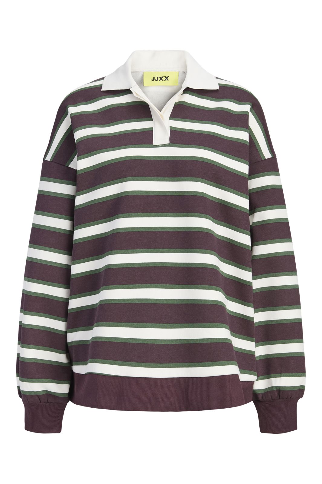 Jjxx - Jxpaloma Ls Stripe Polo Swt - 5129889 Fudge Vanilla Ice / Greener Pastures